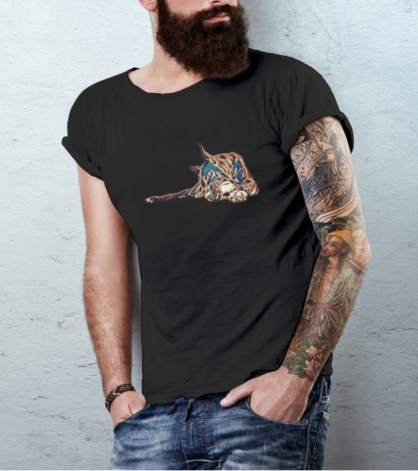 Great Dane Dog Sitting Against T-Shirt