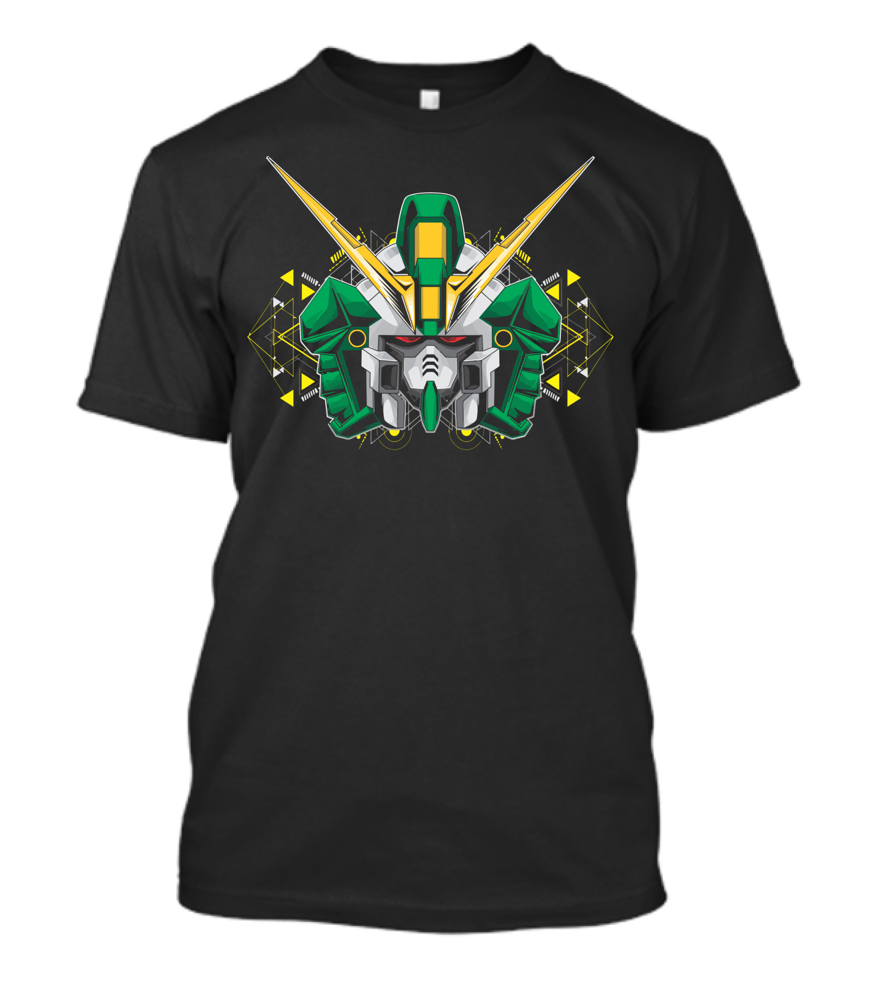 Green Mecha Warrior Head Robot T-Shirt