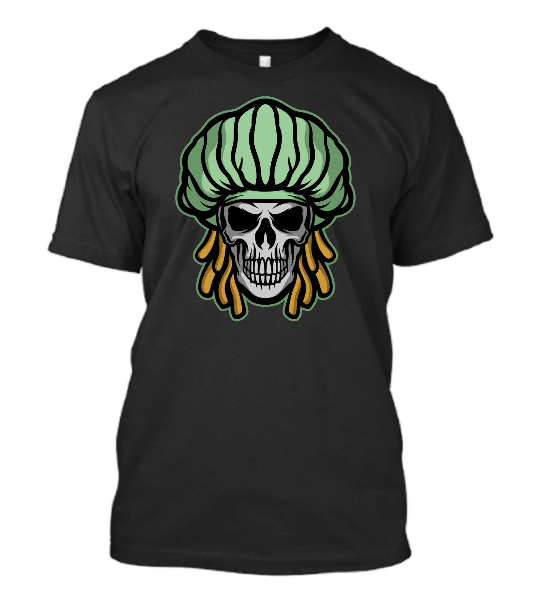 Happy Skull With Dreadlocks Rasta T-Shirt