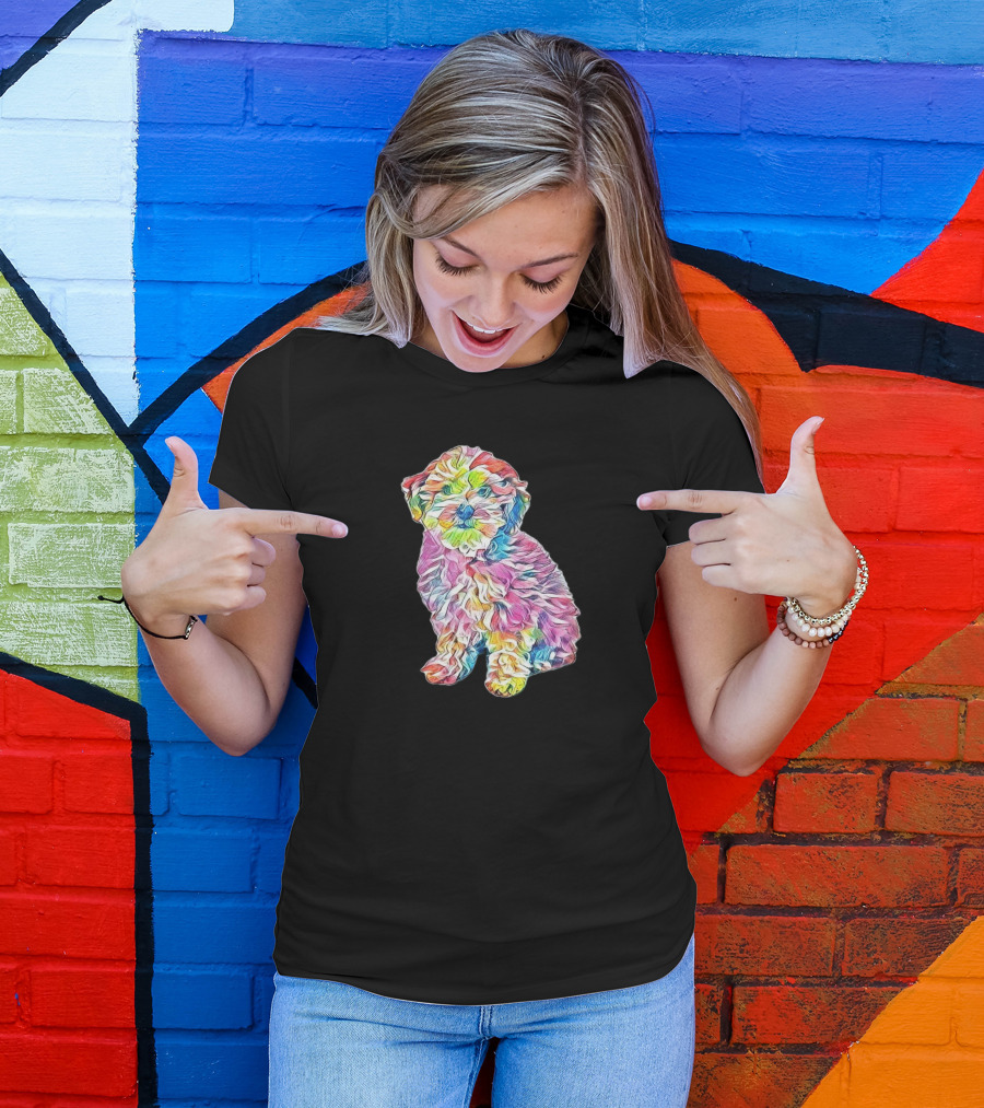 Havanese And Poodle Crossbreed Colorful T-Shirt