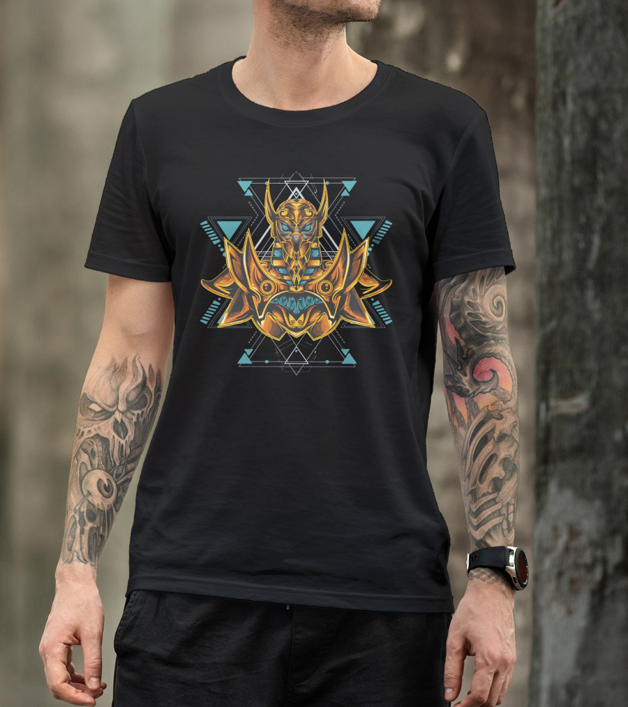 Horus Egyptian Mythology Geometric Owl Warrior T-Shirt