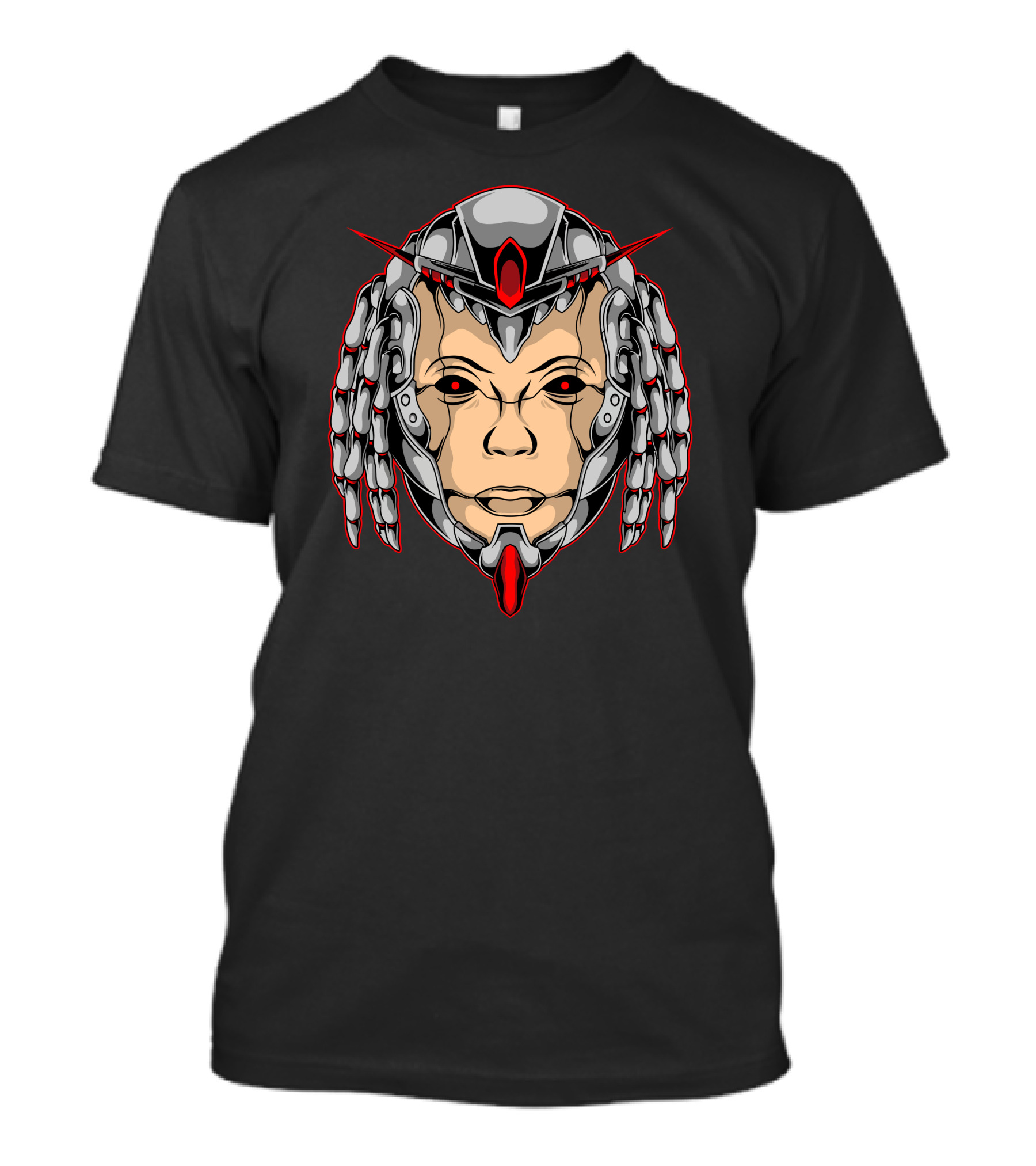 Human Cybernetic Visage With Robotic Dreadlocks T-Shirt