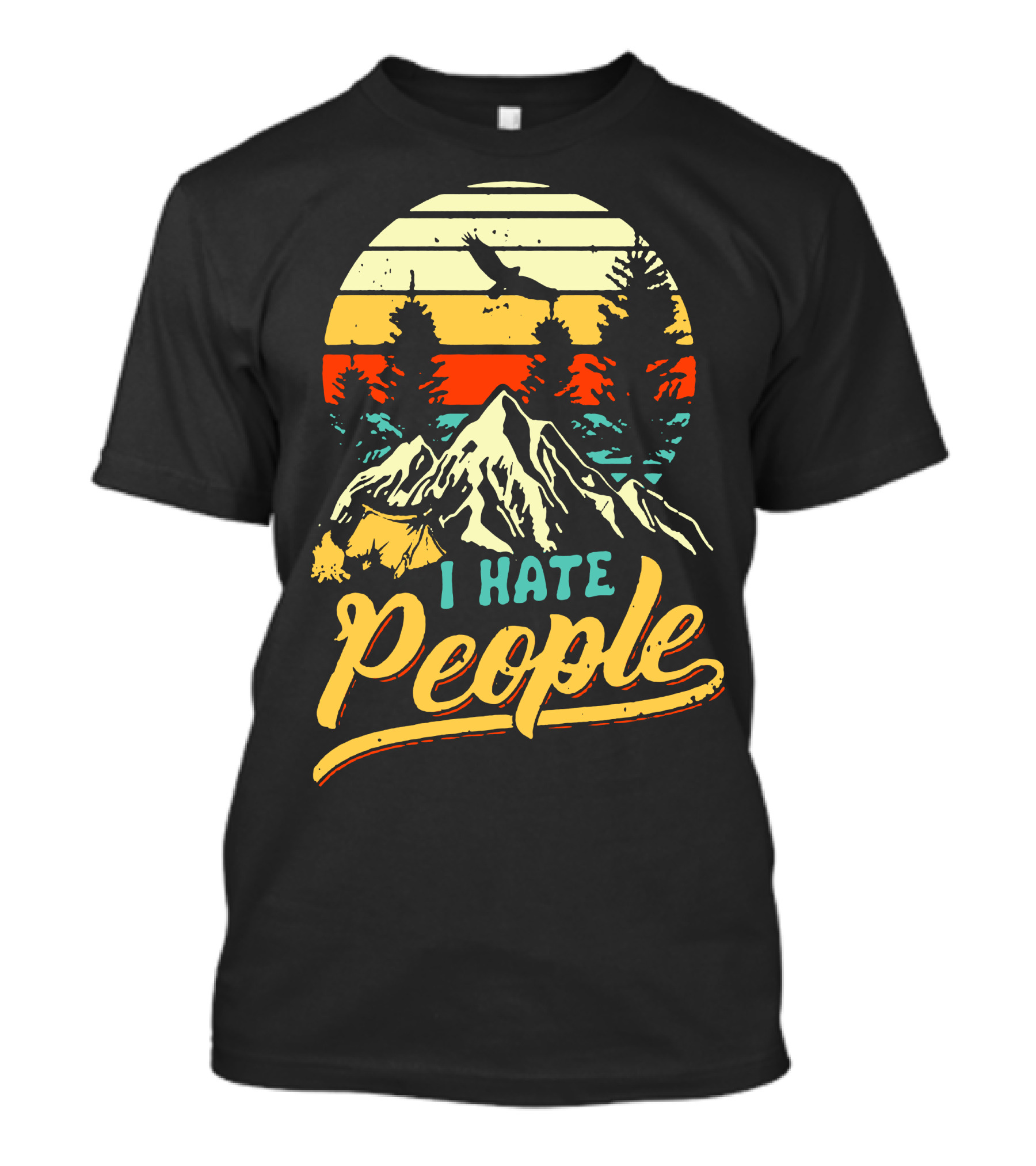 I Hate People Camper Lovers Mountain Sunset Adventure T-Shirt
