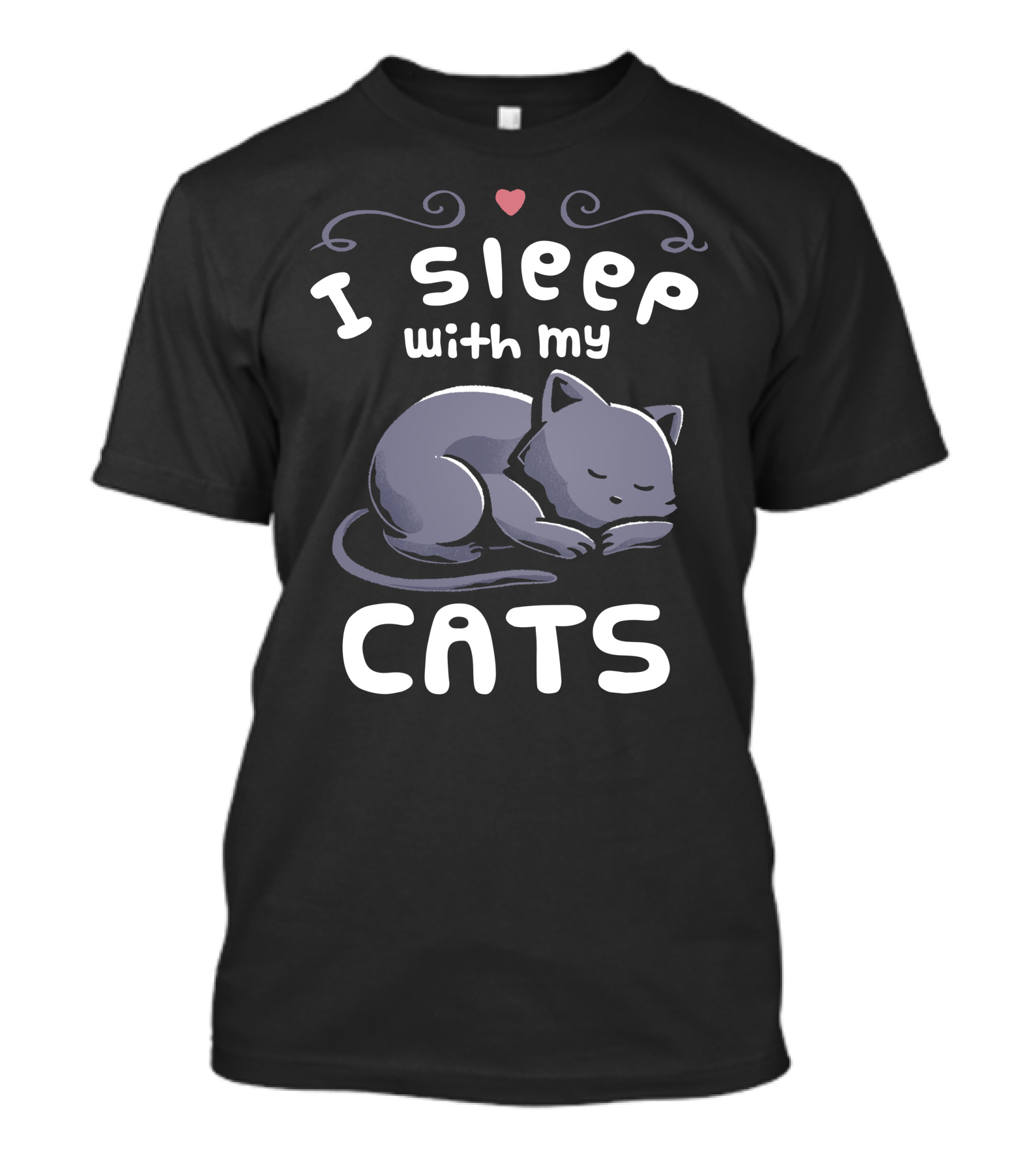 I Sleep With My Cats Heart And Sleeping Cat T-Shirt
