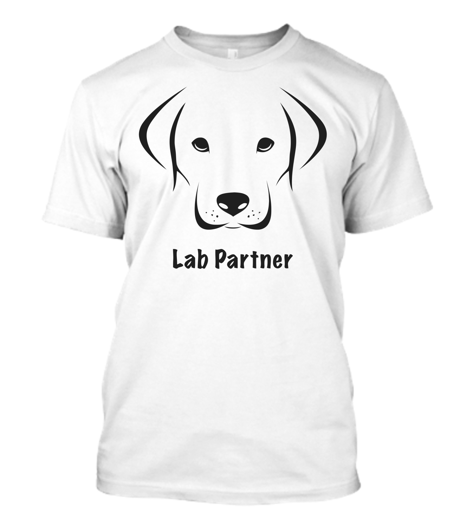 Lab Partner Funny Dog Face Outline T-Shirt