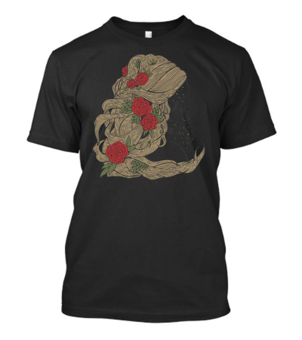 Lady Death Skull With Roses In Hair T-Shirt