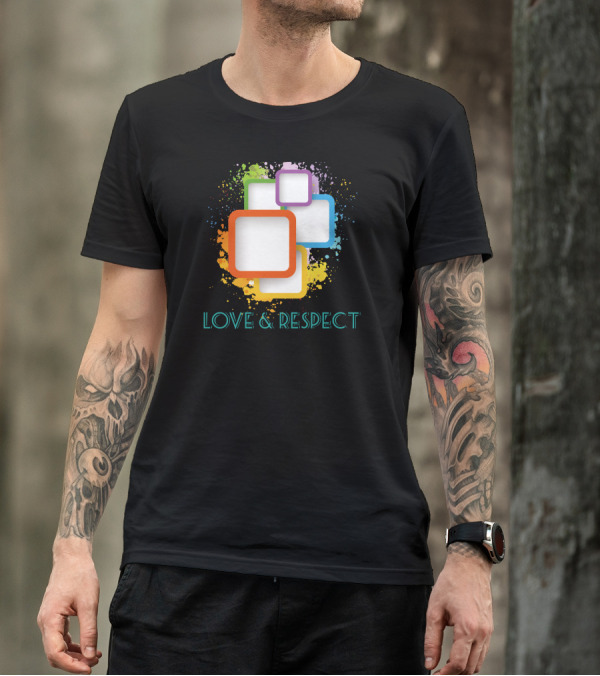 LOVE AND RESPECT Colorful Geometric Splash T-Shirt