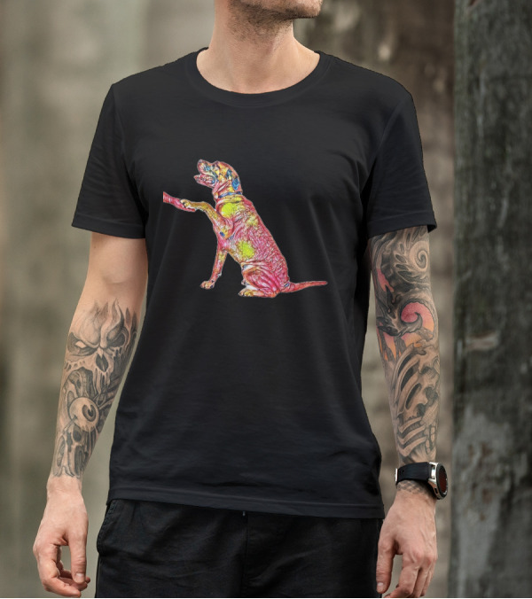 Mastiff Dog Vibrant Colorful Sitting Pretty T-Shirt