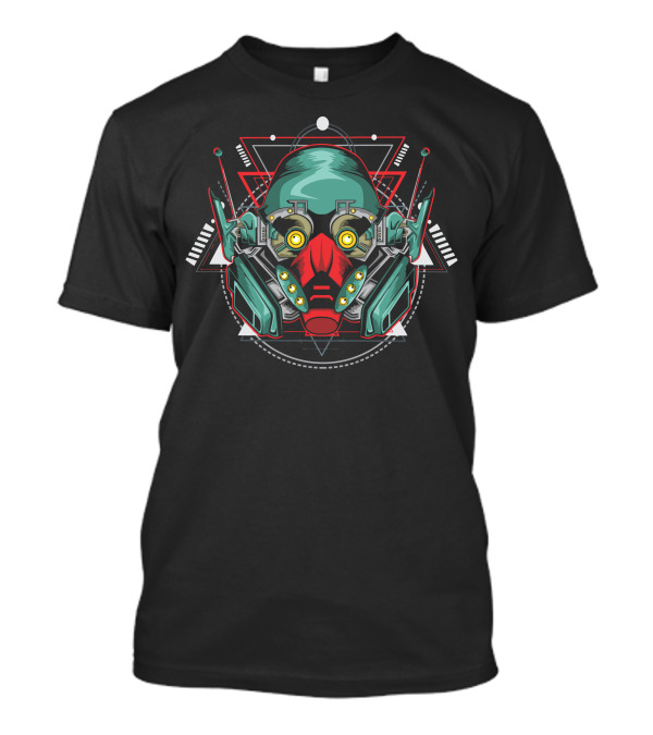 Metal Head Robot Geometric Futuristic T-Shirt