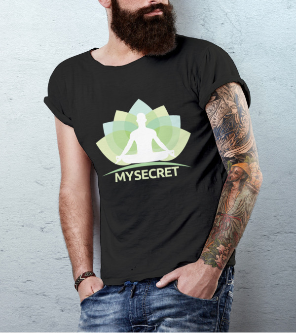 MYSECRET Mindful Meditation Silhouette Lotus Blossom T-Shirt