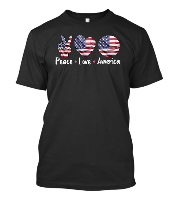 Peace Love America USA Flag T-Shirt