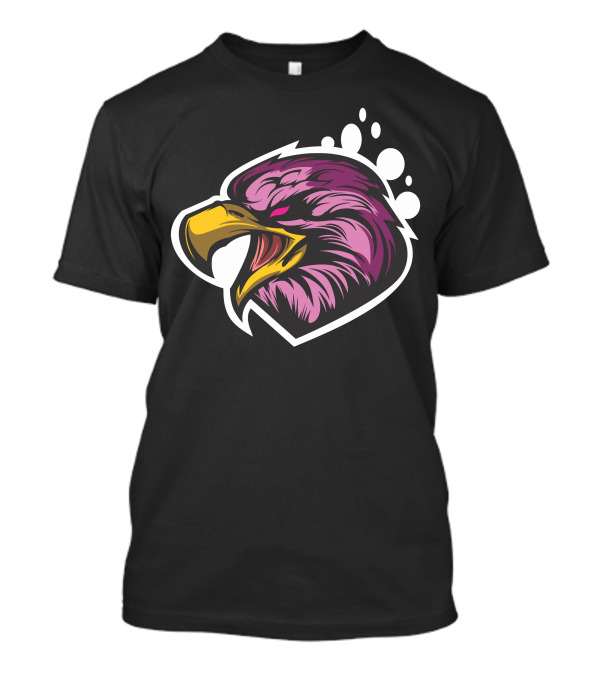 Phantom Eagle Head Bold Yellow Beak Fierce Purple Feathers T-Shirt