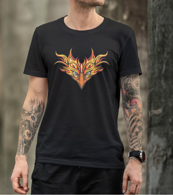 Phoenix Mask Flaming Eyes Fiery Face T-Shirt