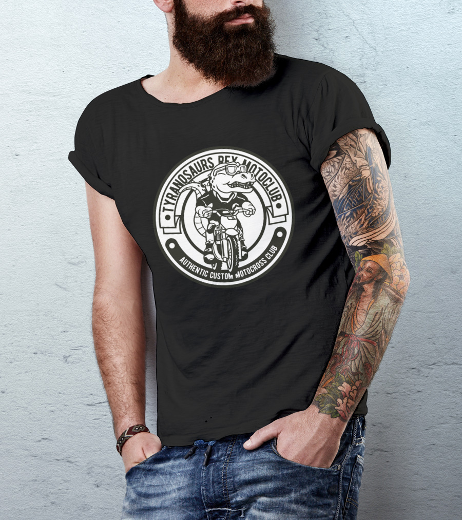 Tyrannosaurus Rex Motoclub Authentic Custom Motocross Club T-Shirt