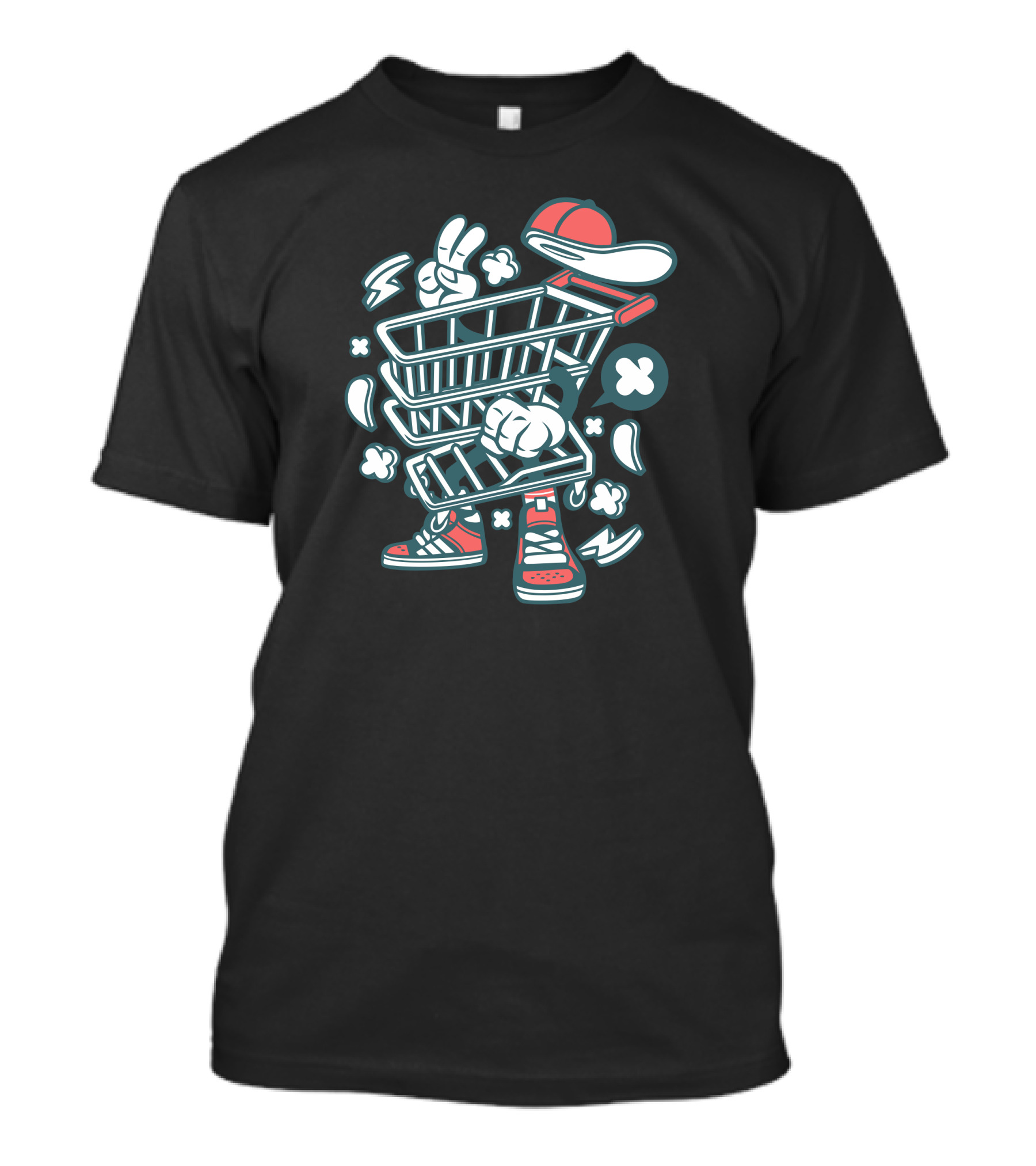 Trolley Sneaker Style Peace Hand Youth Fashion T-Shirt