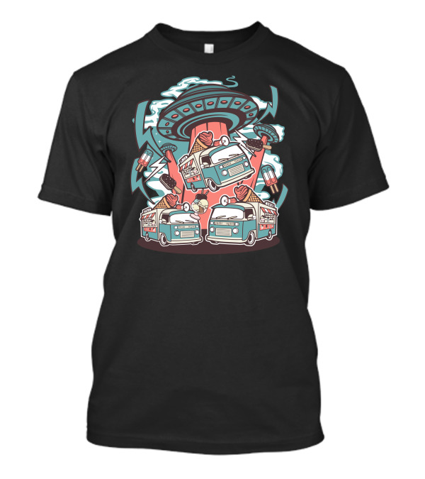 UFO Ice Cream Abduction Food Trucks And Cones T-Shirt