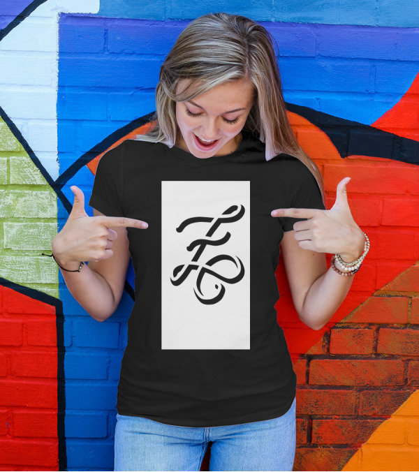 Untitled22 Ornate Script Initials Z And F T-Shirt