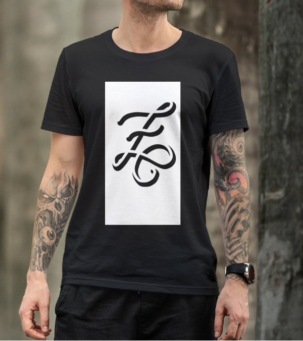 Untitled22 Ornate Script Initials Z And F T-Shirt