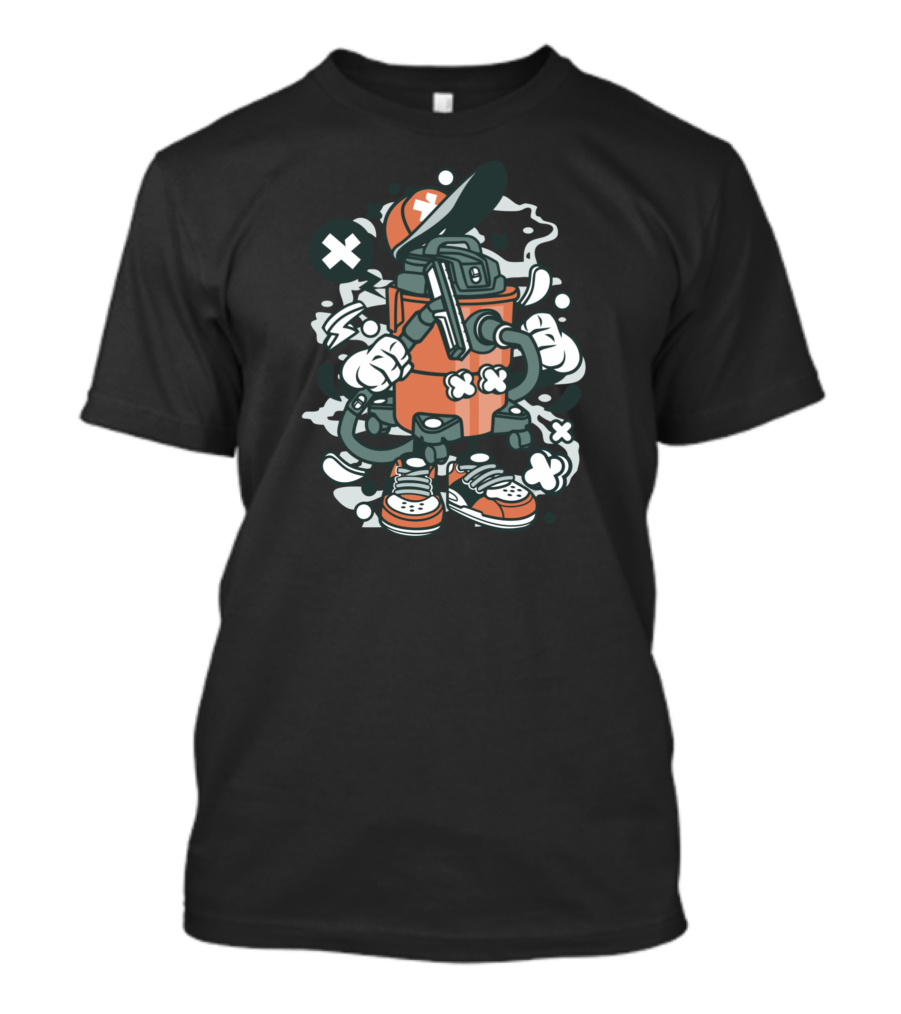 Crossed Arms Vacum Cleaner Sneakers Retro Anime T-Shirt