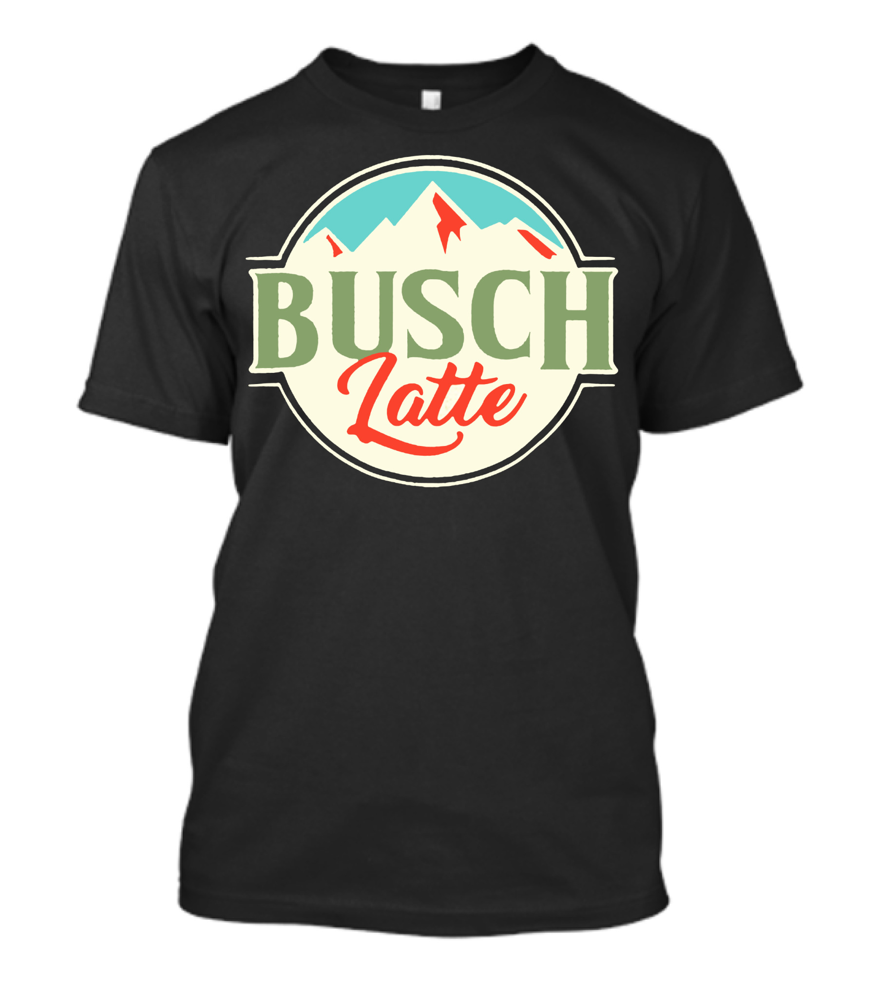 Vintage Busch Light Busch Latte Iconic Mountain Emblem T-Shirt