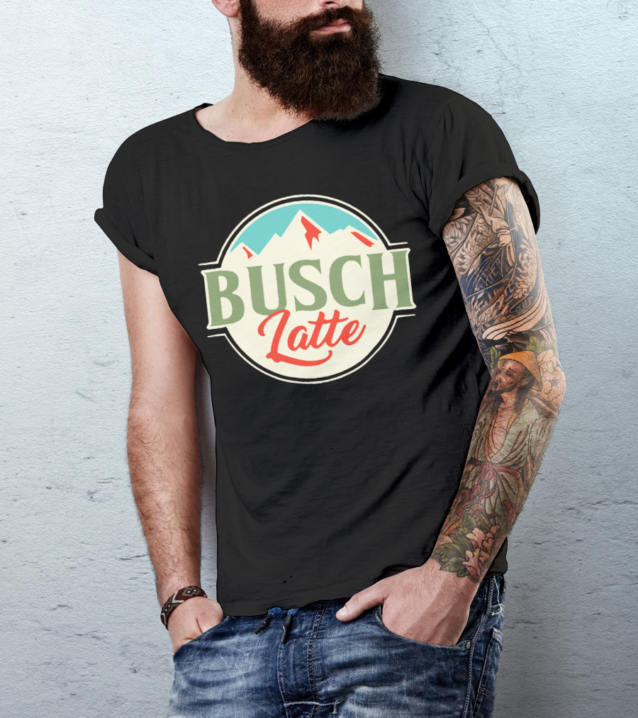 Vintage Busch Light Busch Latte Iconic Mountain Emblem T-Shirt