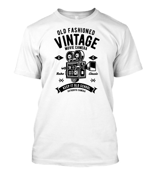 Old Fashioned Vintage Movie Camera Retro Classic Keep It Old School Authentic Camera T-Shirt