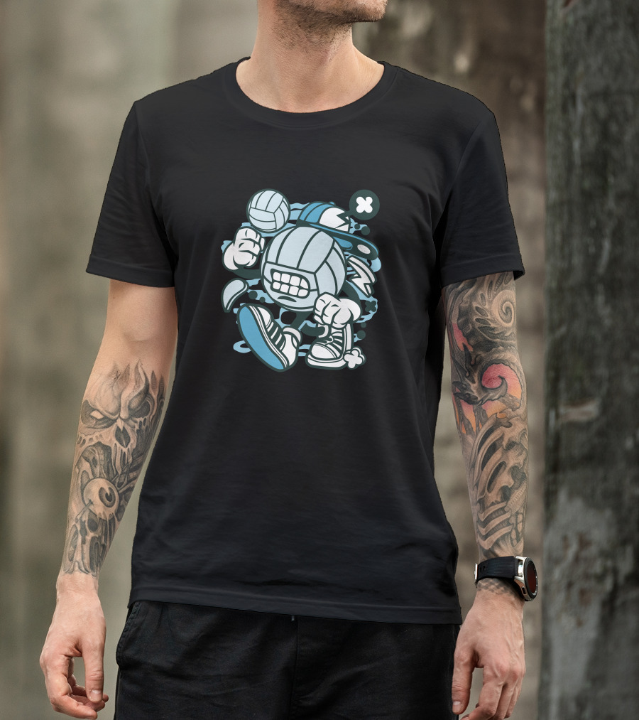 Volleyball Face Character With Sneakers And Ball T-Shirt
