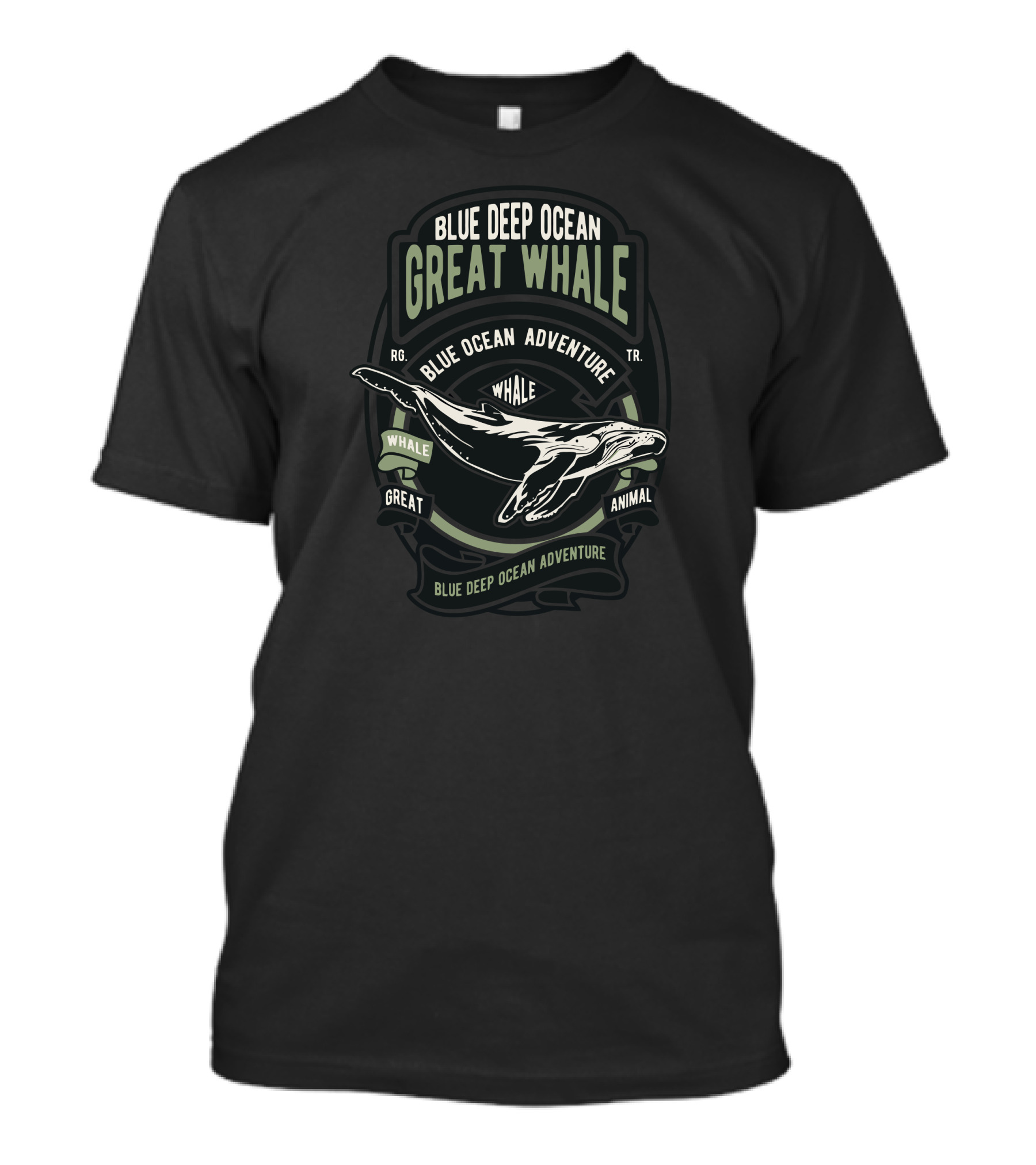Blue Deep Ocean Great Whale Adventure Animal T-Shirt