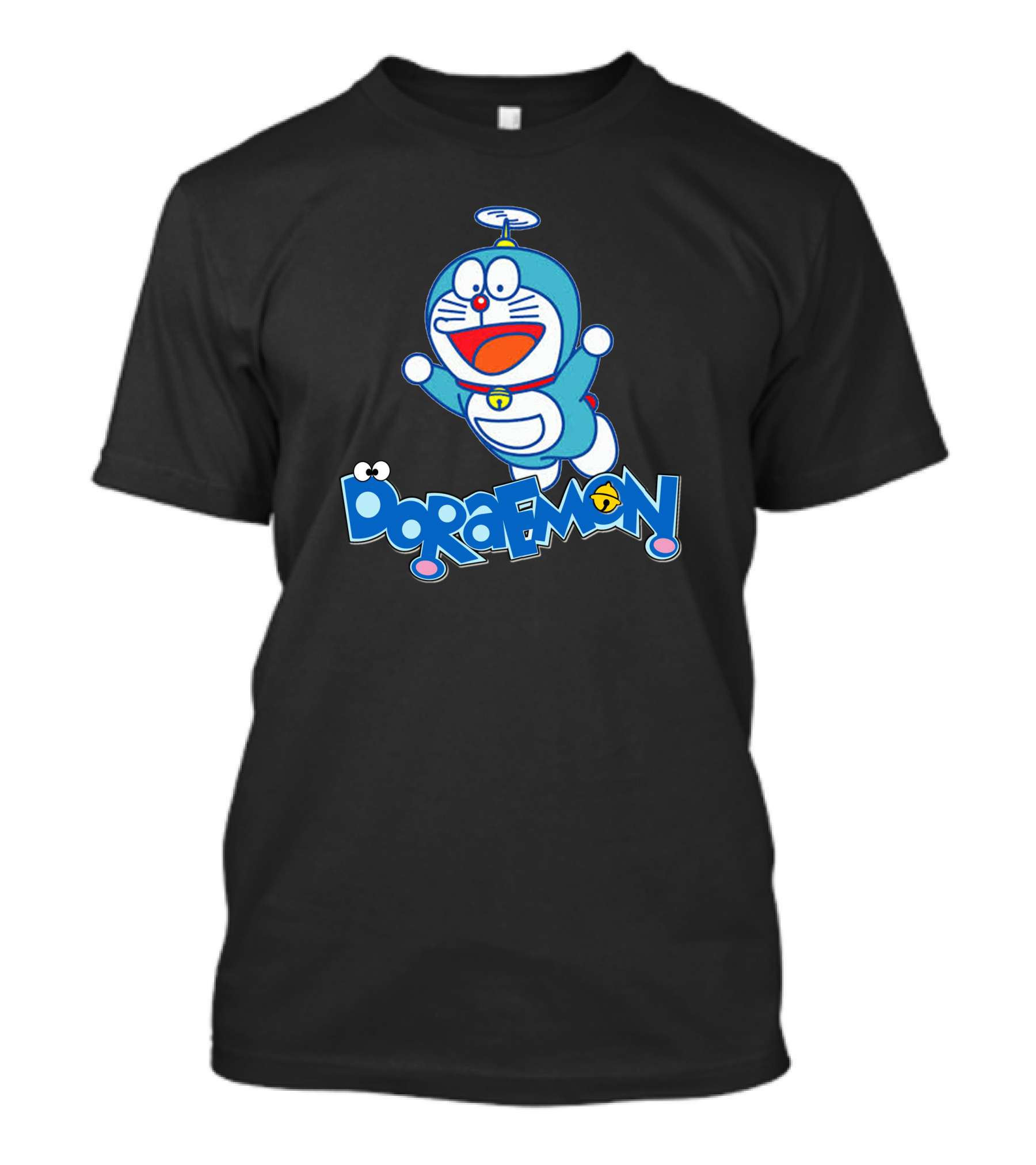 Doraemon Flying With Take-Copter Icon And Cheerful Expression T-Shirt