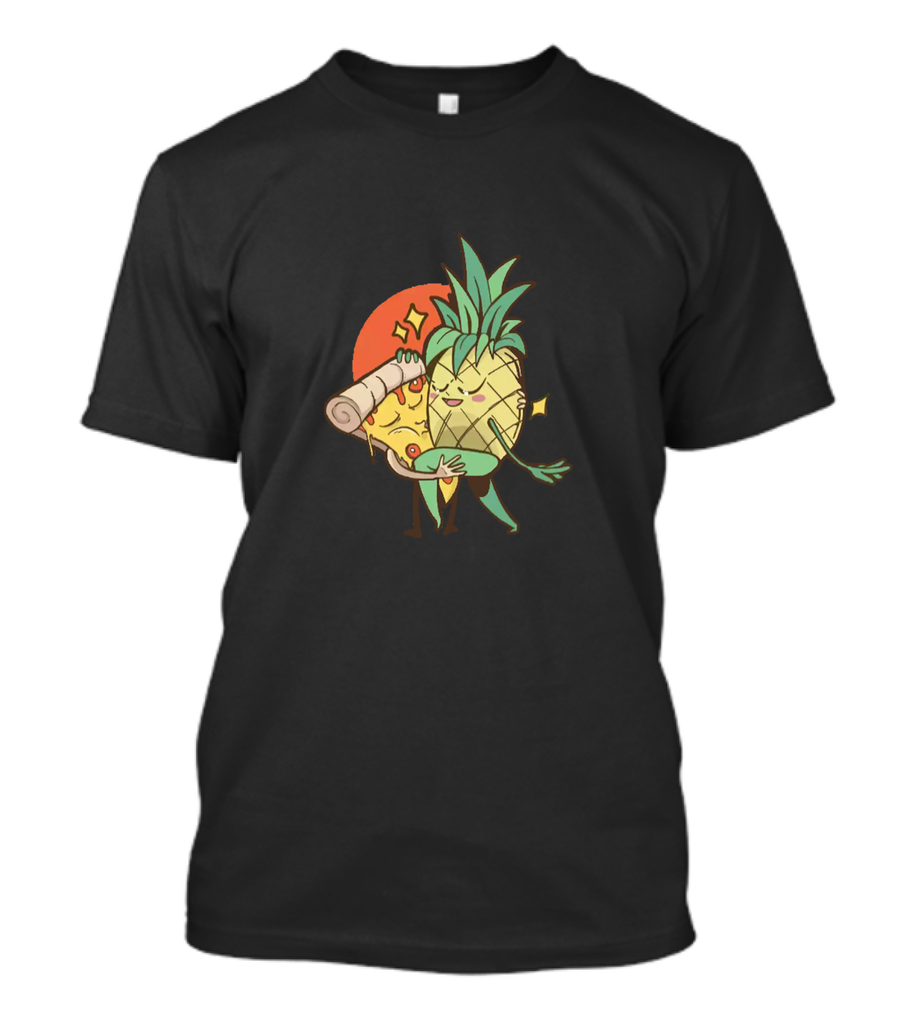 Pineapple Hawaiian Pizza Hug Blissful Friends T-Shirt