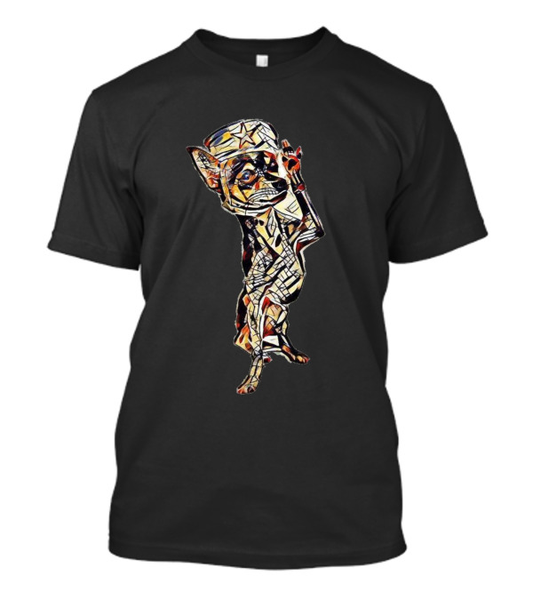 Chihuahua Dog With Sai In Abstract Multicolor T-Shirt