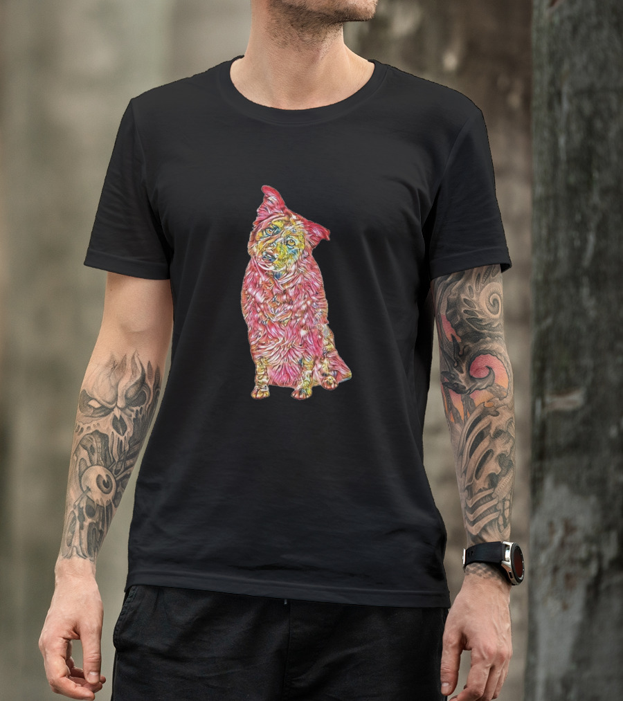 Colorful Curious Australian Shepherd T-Shirt