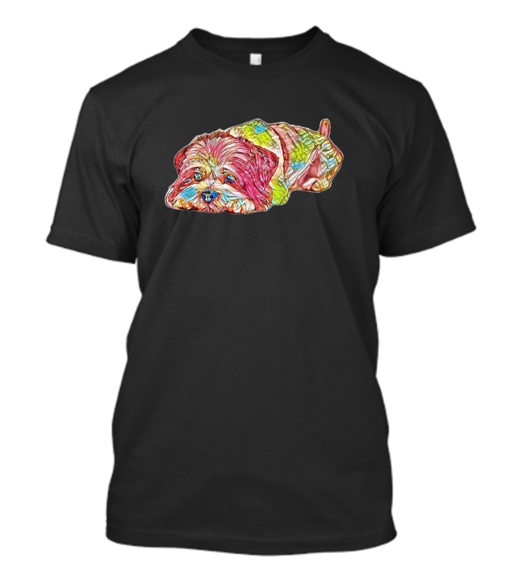 A Cute And Guilty Looking Lha Colorful Lhasa Apso T-Shirt