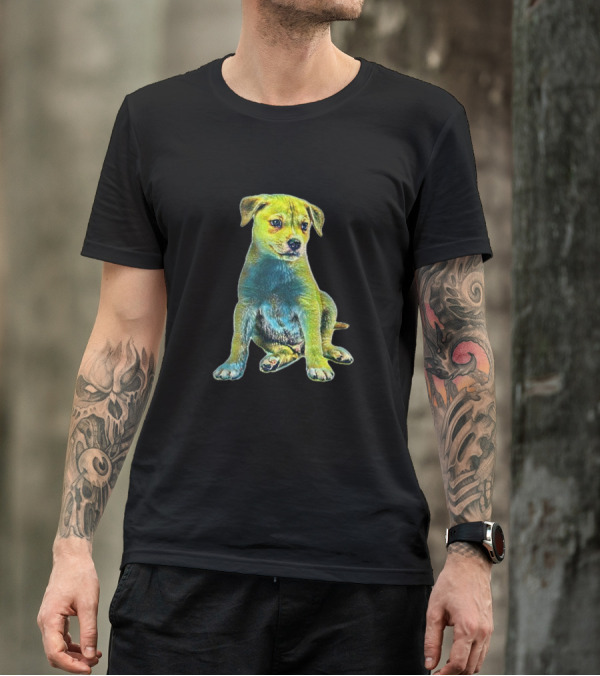 A Cute Little Shepherd Puppy Sitting Peacefully T-Shirt