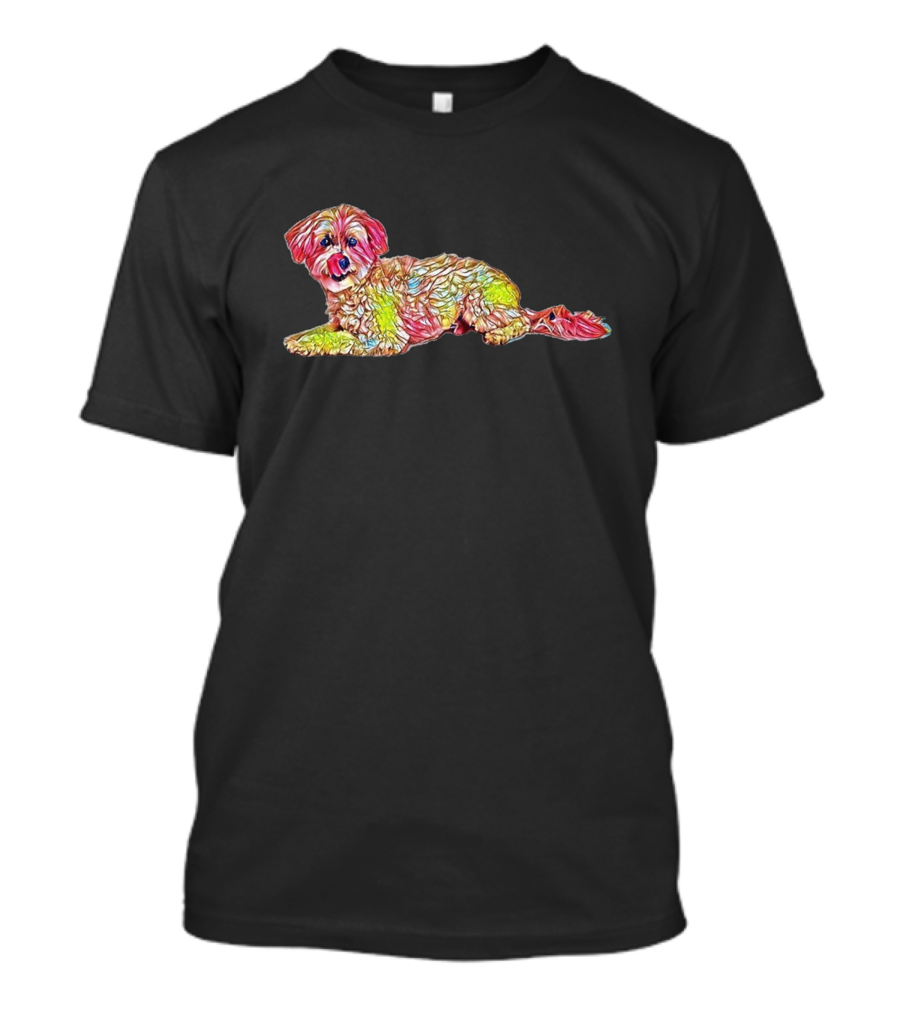 A Cute Maltese And Poodle Mix Colorful Abstract T-Shirt