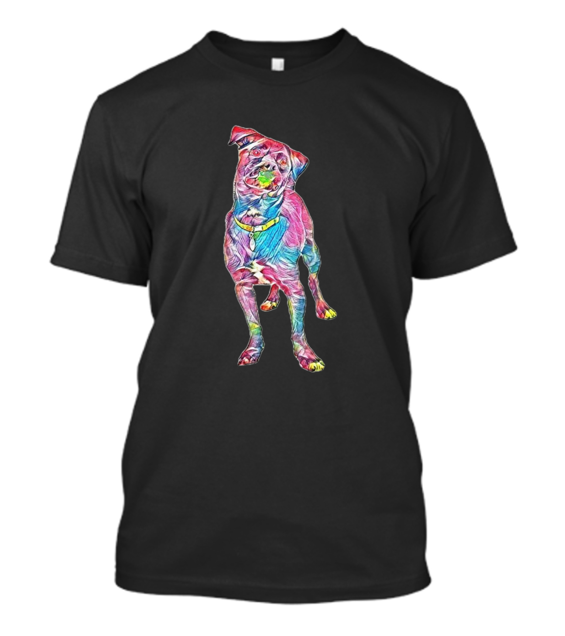 Colorful Mixed Breed Dog Vibrant T-Shirt