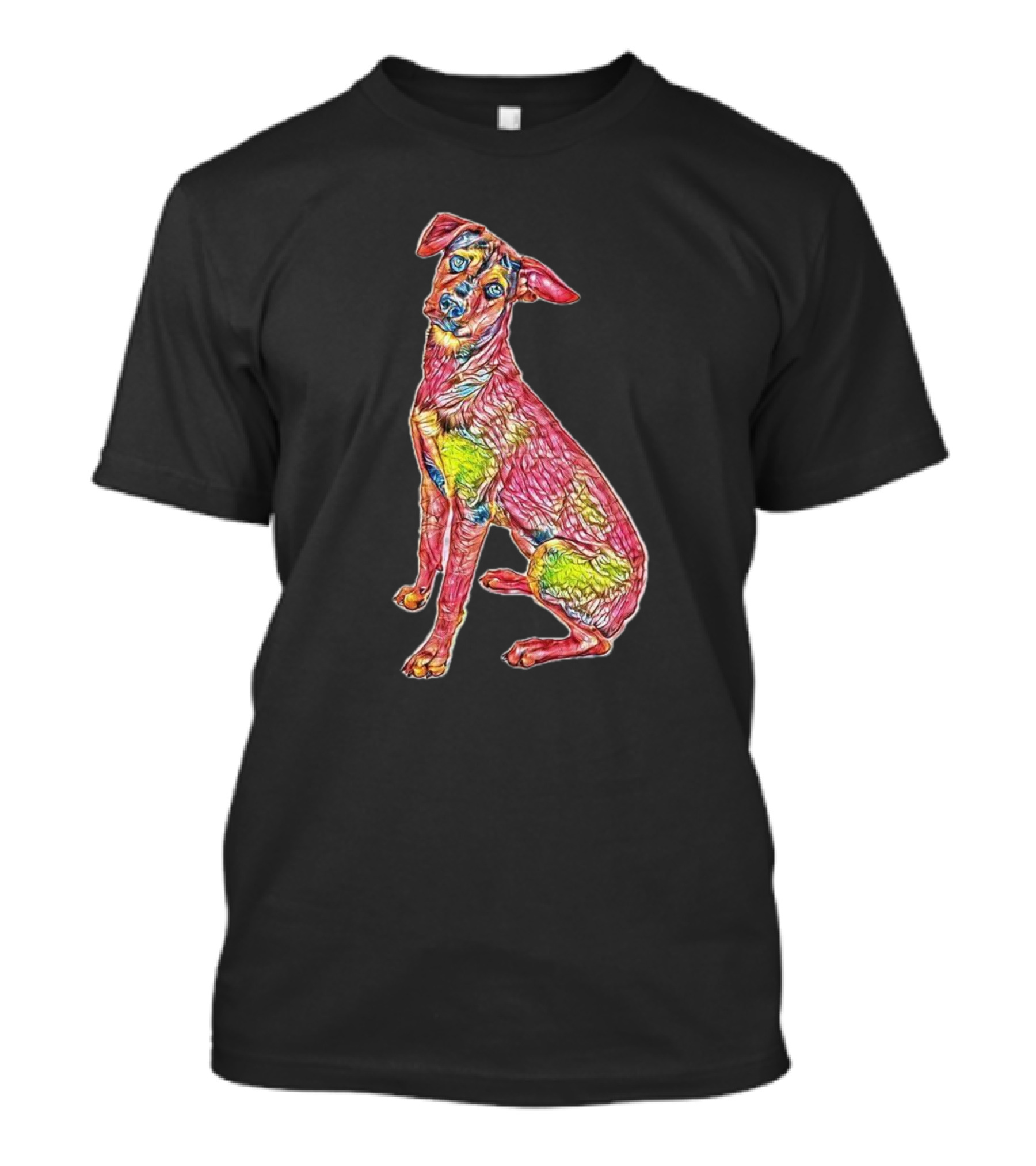Colorful Mixed Breed Rescue Dog T-Shirt