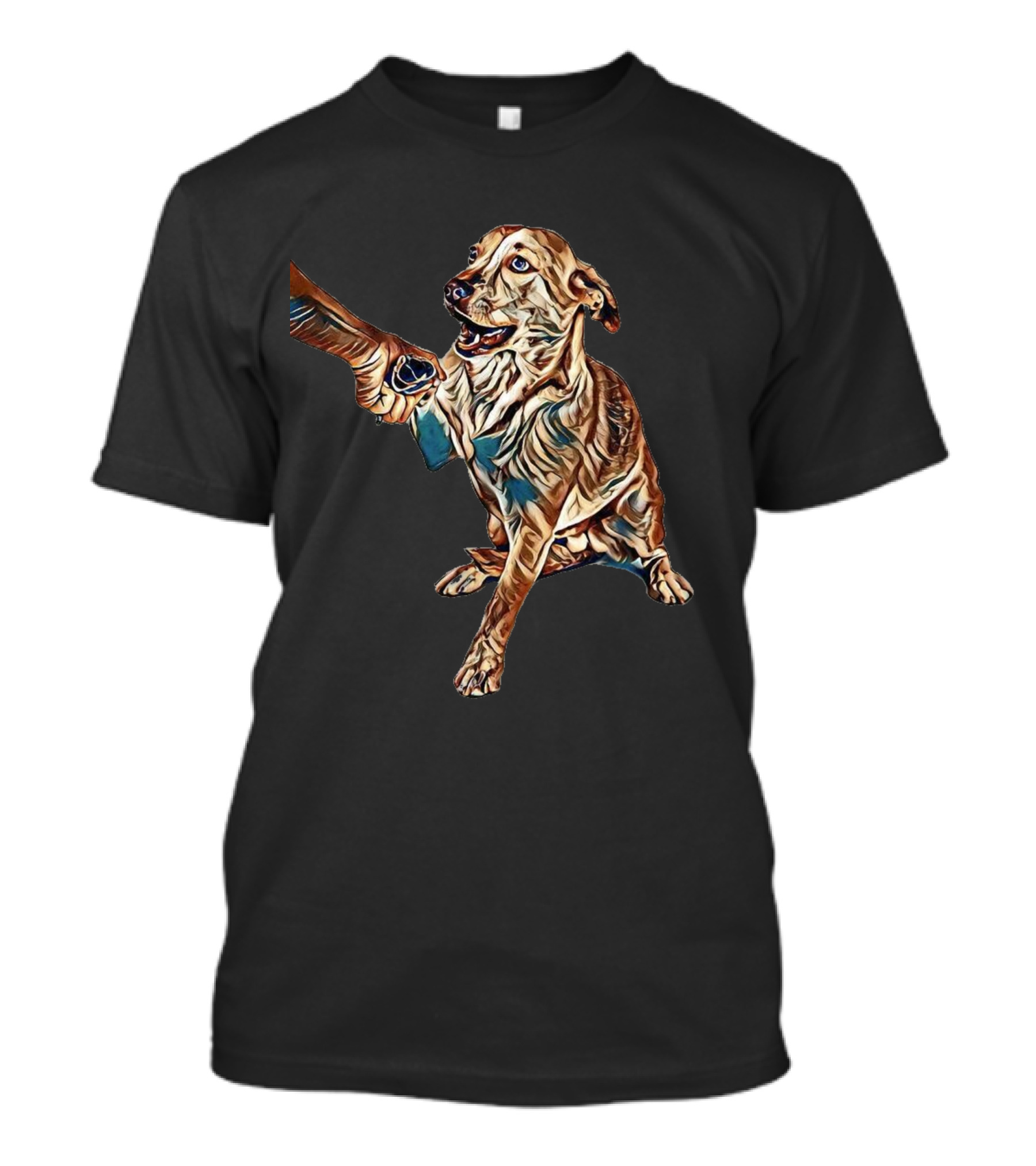 A Cute Welsh Corgi Chihuahua Art With Abstract Dog T-Shirt