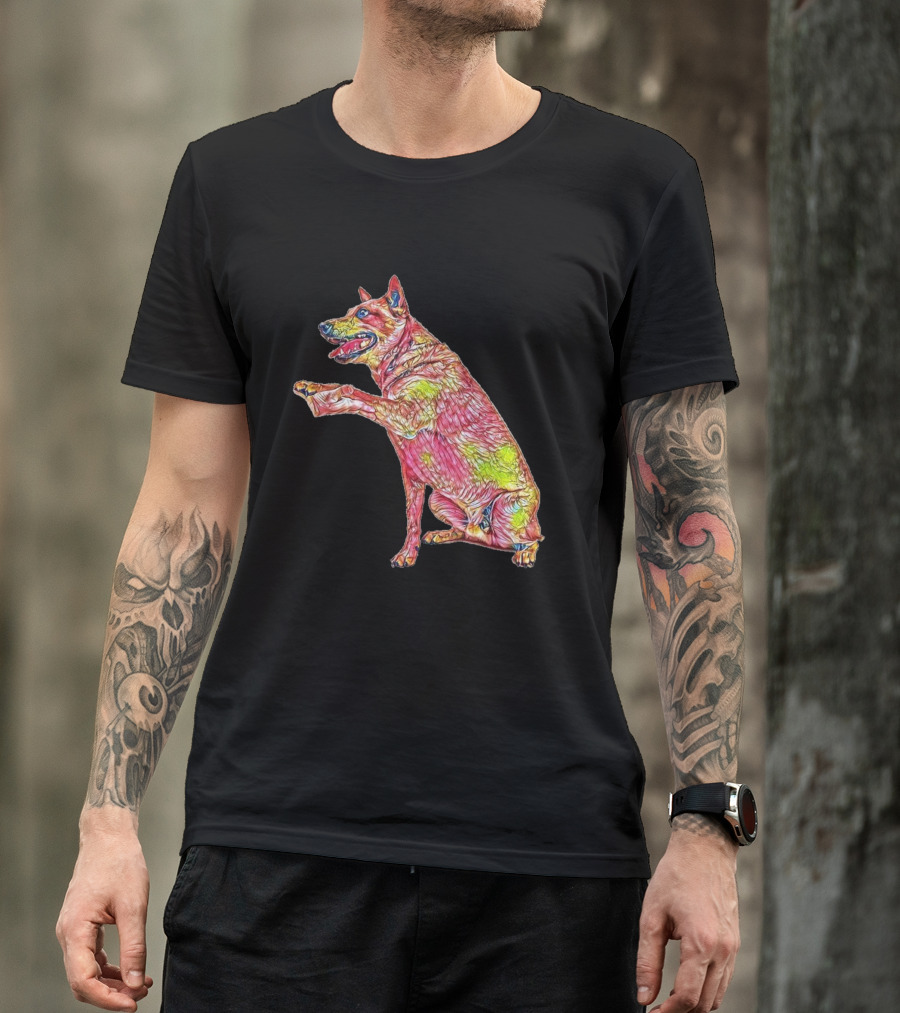 A Friendly Australian Cattle Dog With Vibrant Colors T-Shirt
