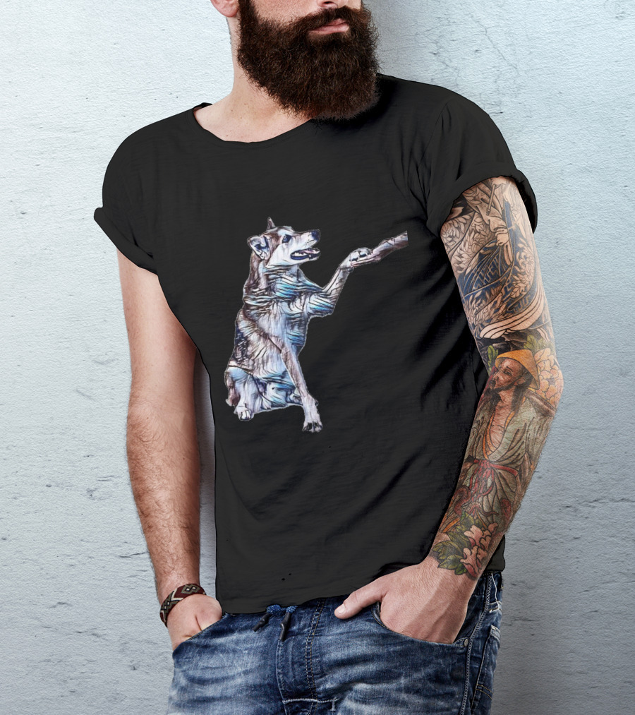 Playful Shiba Inu Mix Offering A Paw T-Shirt