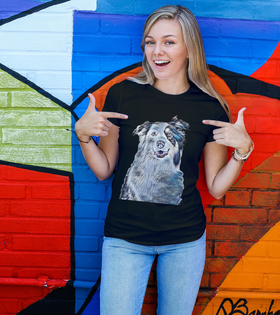 A Head Shot Of A Beautiful Dog Sketch T-Shirt