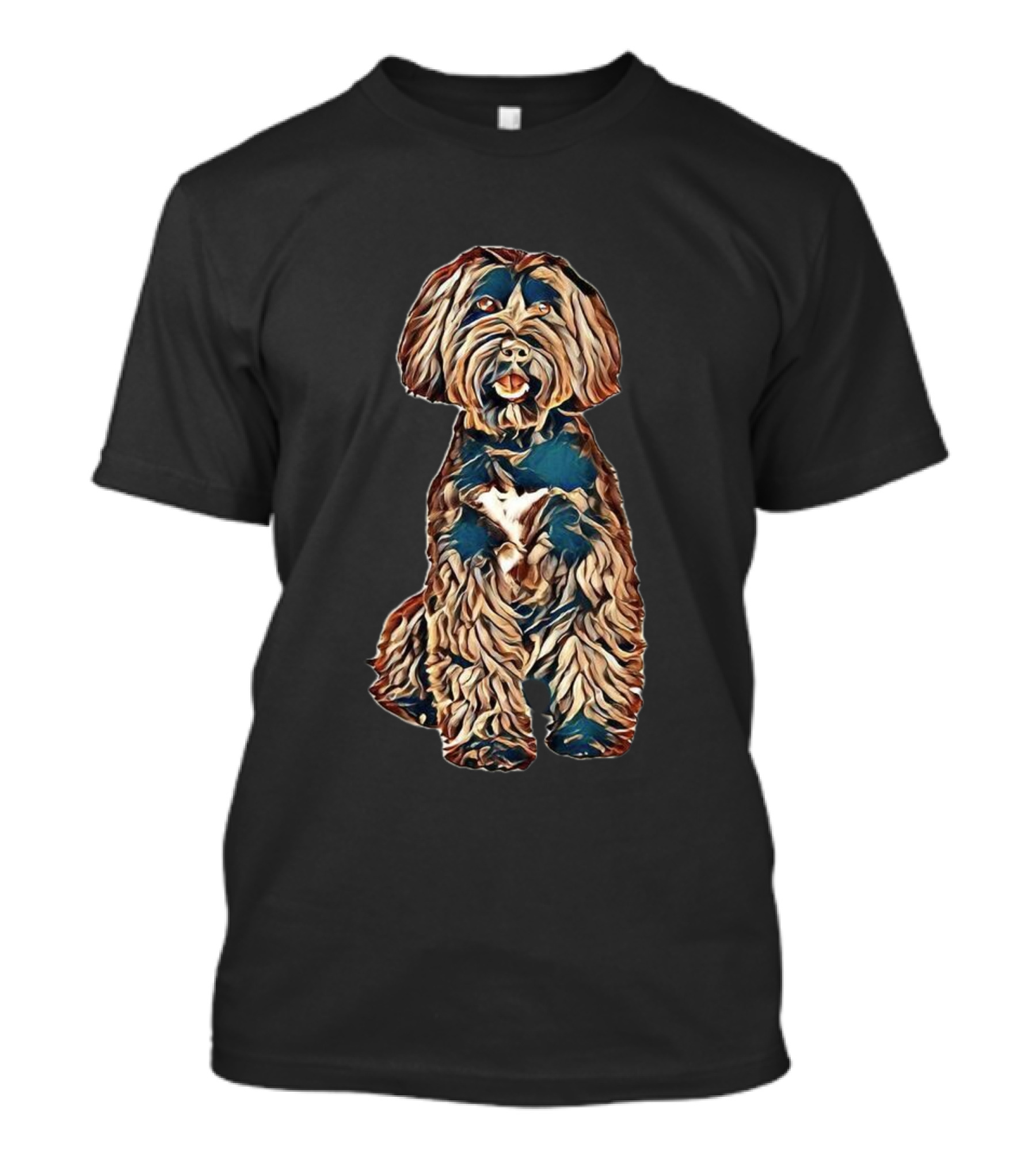 Tibetan Terrier Dog Sitting Camouflage T-Shirt