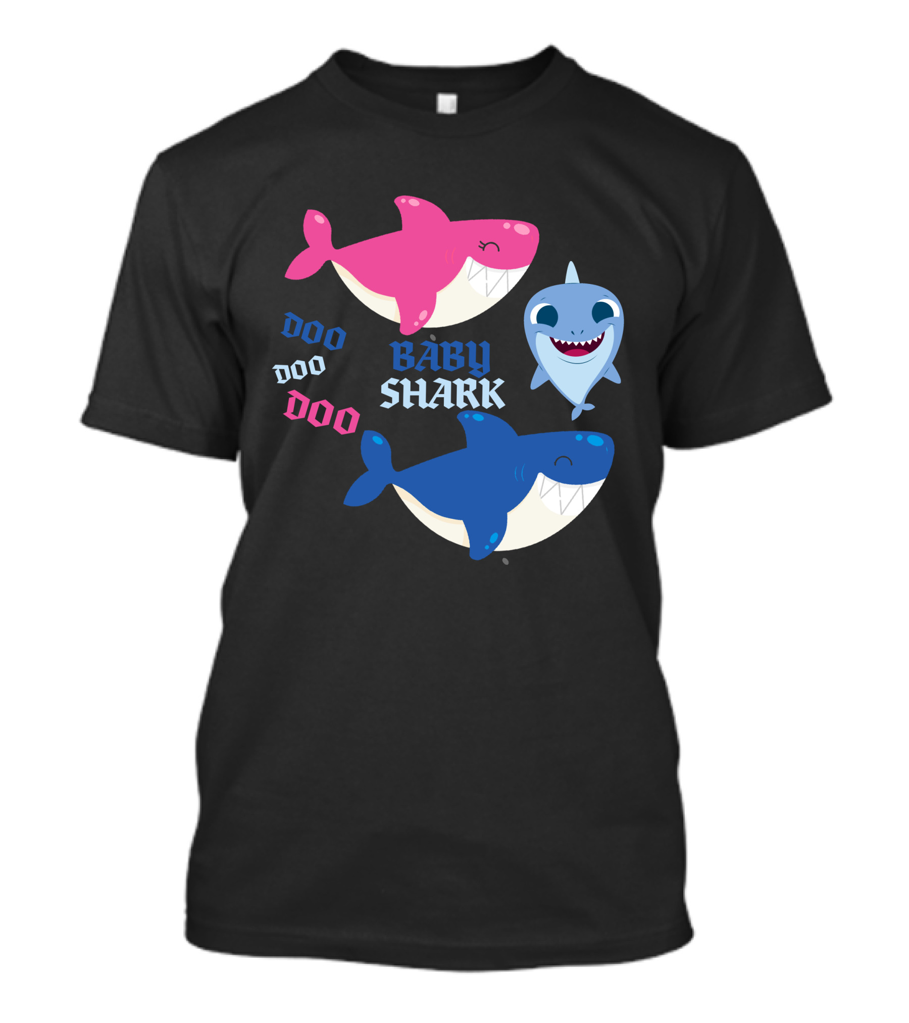 Baby Shark Doo Doo Doo Pink Blue Sharks T-Shirt