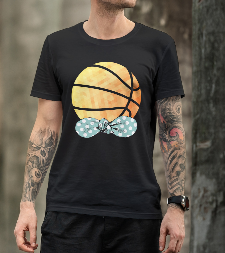 Basketball Ball With Polka Dot Bow T-Shirt