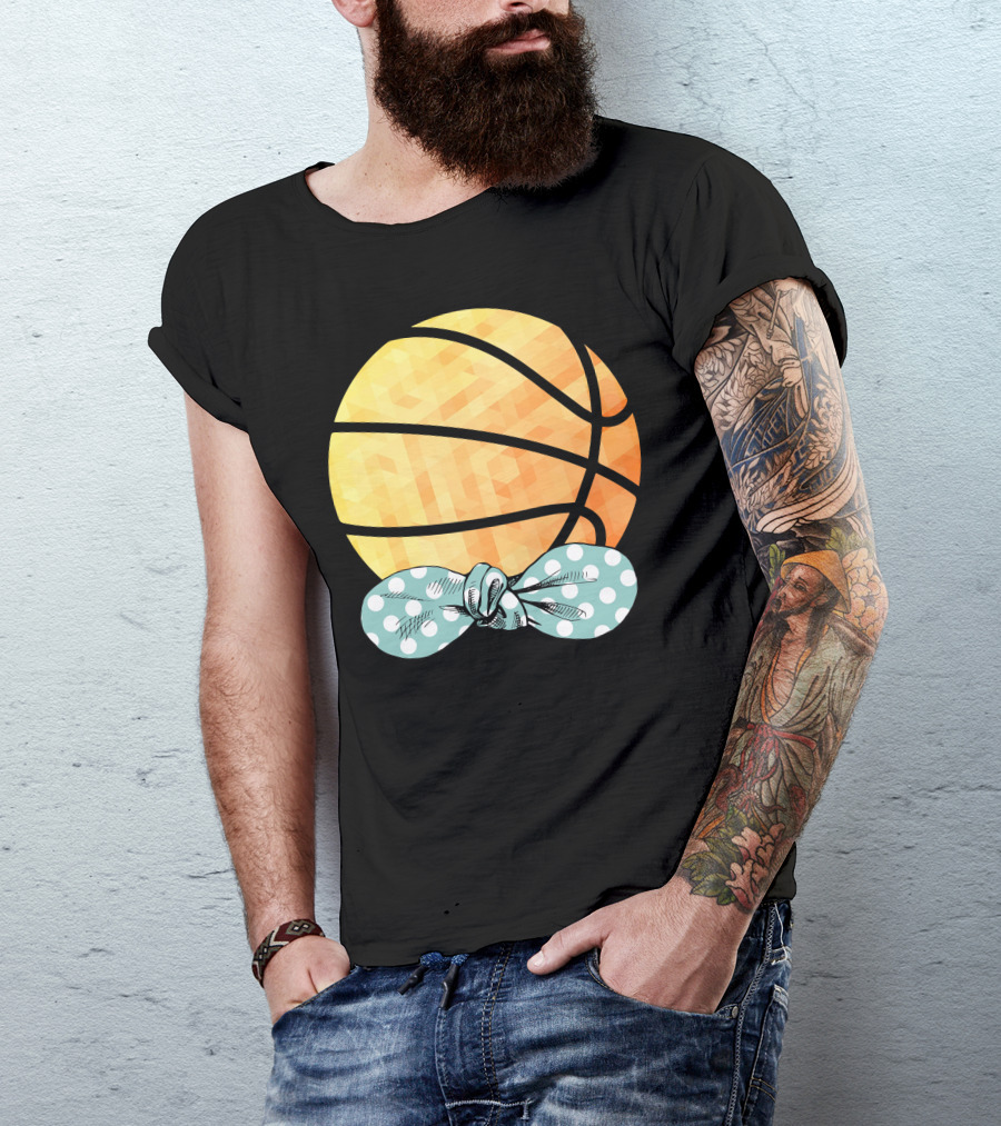 Basketball Ball With Polka Dot Bow T-Shirt