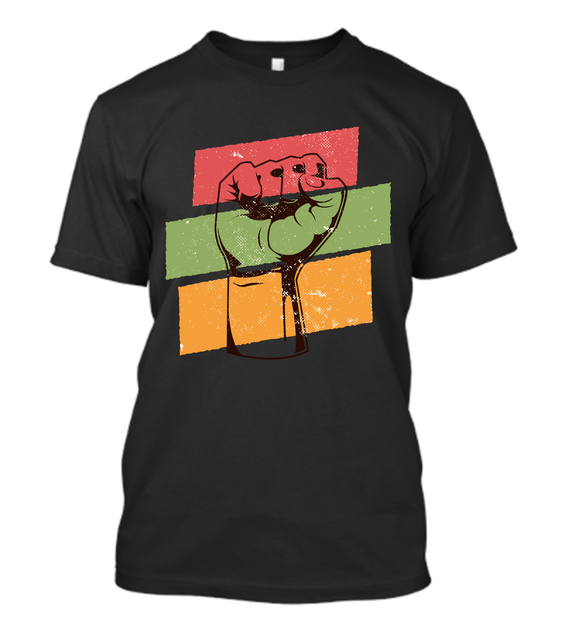 Black History Fist Retro Pan-African Colors T-Shirt