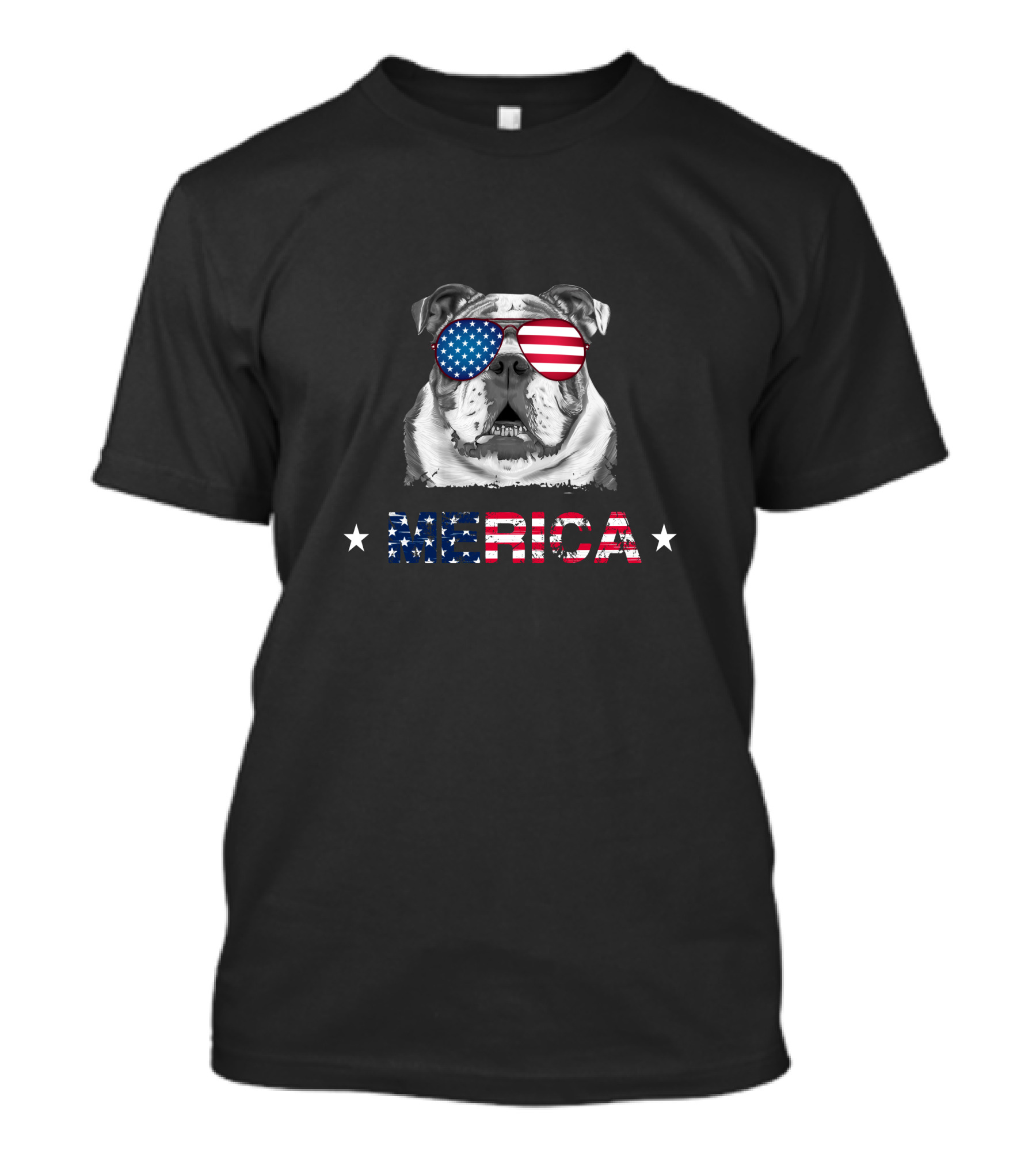 Bulldog Merica USA Flag 4th Of July T-Shirt