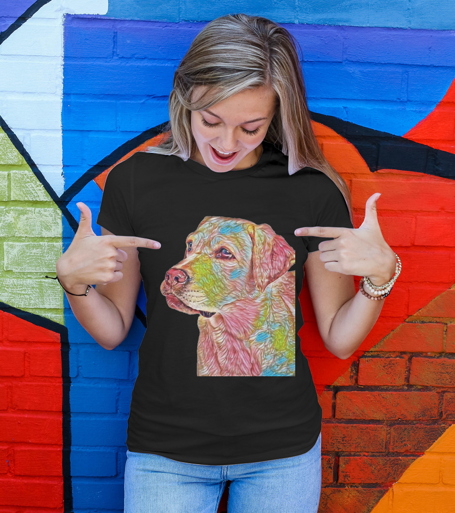 Closeup Of A Beautiful Labrador Retriever In Vibrant Colors T-Shirt