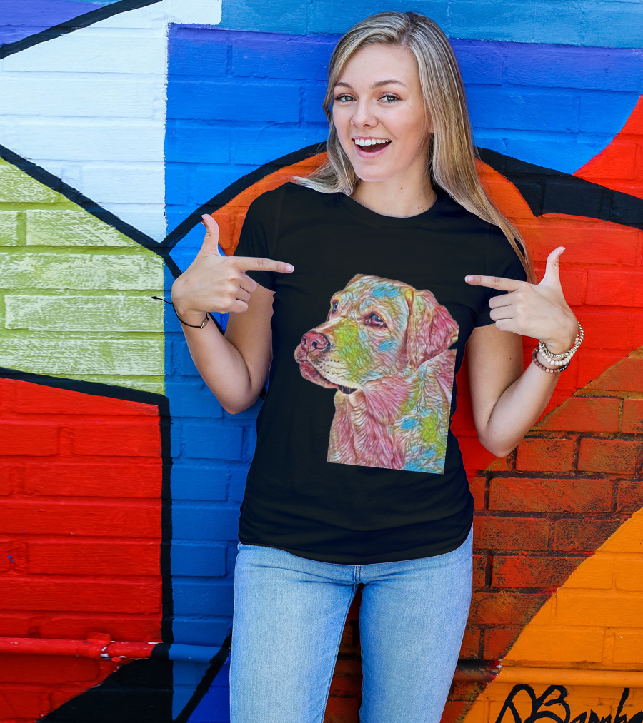 Closeup Of A Beautiful Labrador Retriever In Vibrant Colors T-Shirt