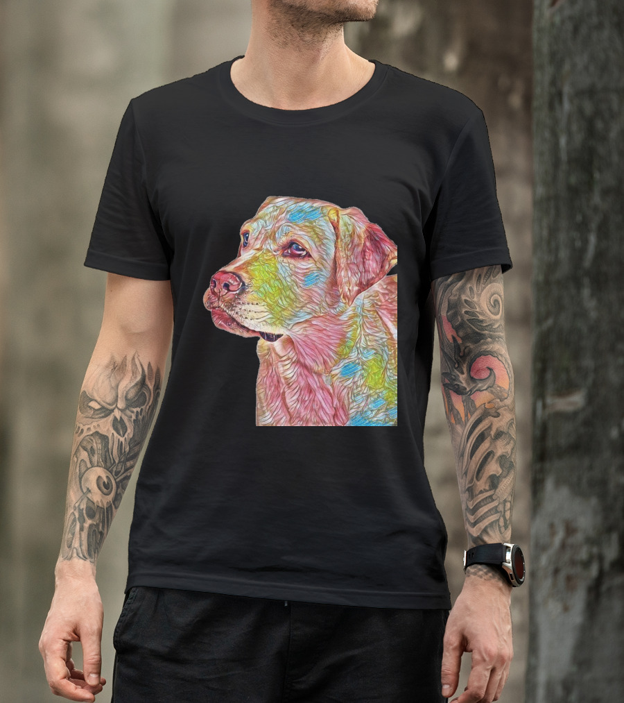 Closeup Of A Beautiful Labrador Retriever In Vibrant Colors T-Shirt
